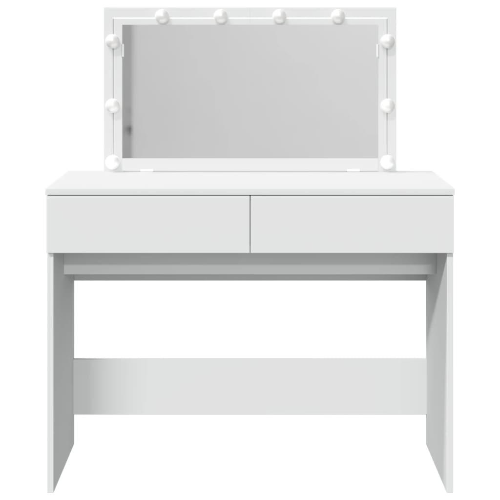 Dressing Table with LED White 100x40x120 cm