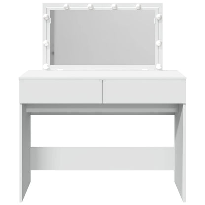 Dressing Table with LED White 100x40x120 cm
