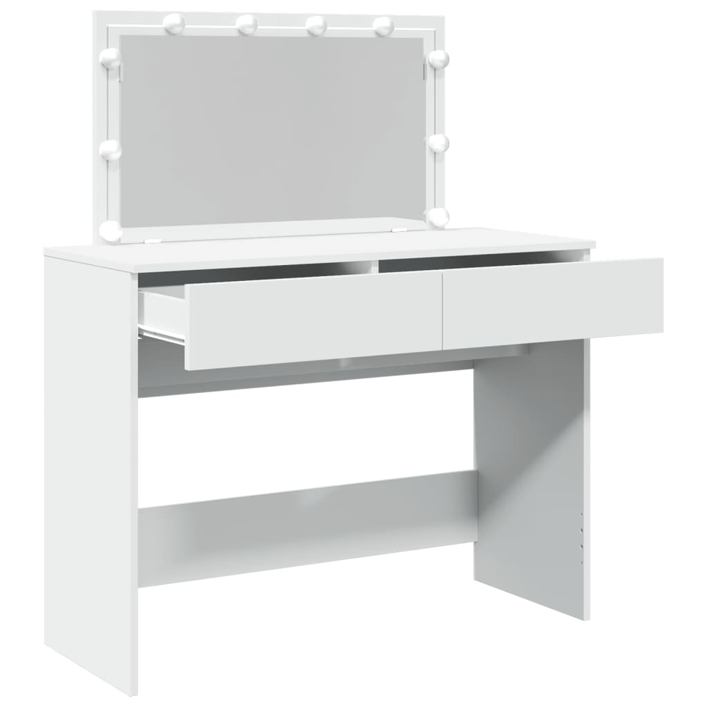 Dressing Table with LED White 100x40x120 cm