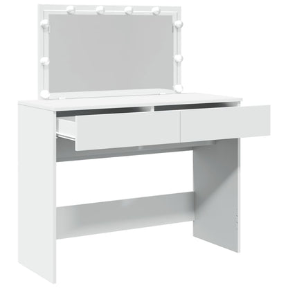 Dressing Table with LED White 100x40x120 cm
