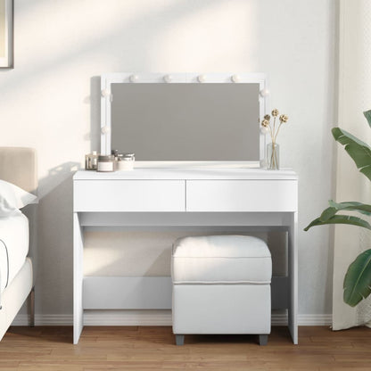 Dressing Table with LED White 100x40x120 cm