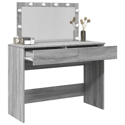 Dressing Table with LED Grey Sonoma 100x40x120 cm