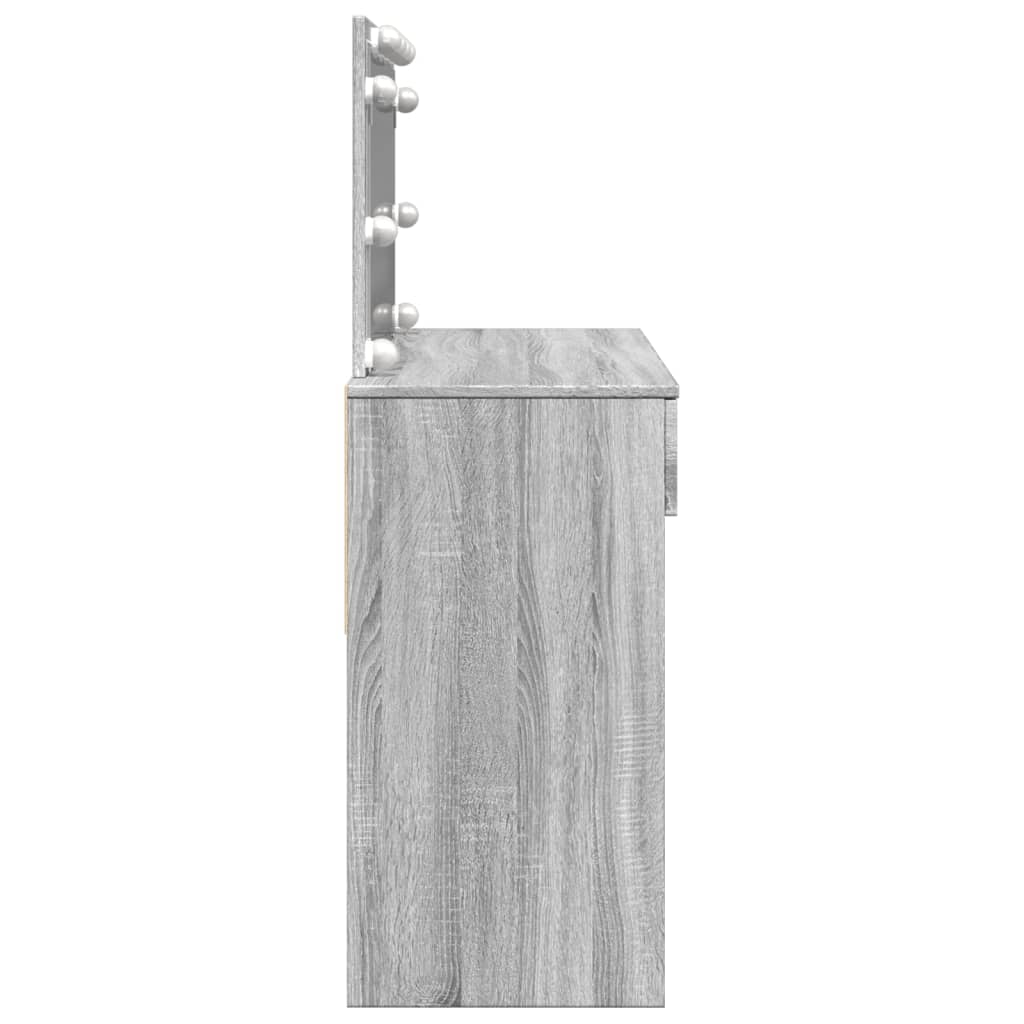 Dressing Table with LED Grey Sonoma 100x40x120 cm