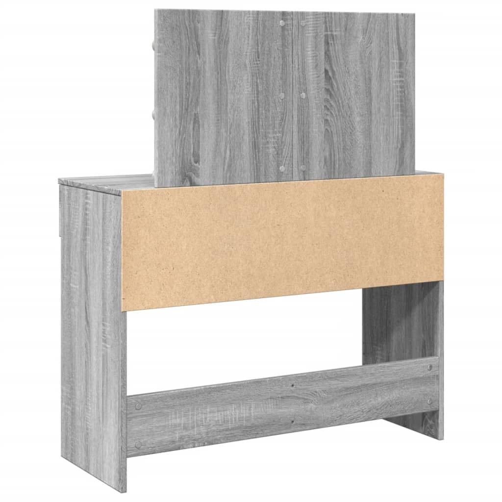 Dressing Table with LED Grey Sonoma 100x40x120 cm