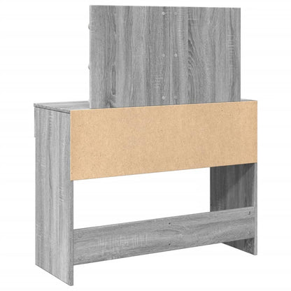 Dressing Table with LED Grey Sonoma 100x40x120 cm