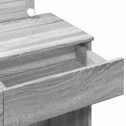 Dressing Table with LED Grey Sonoma 100x40x120 cm
