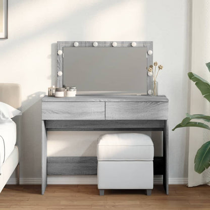 Dressing Table with LED Grey Sonoma 100x40x120 cm