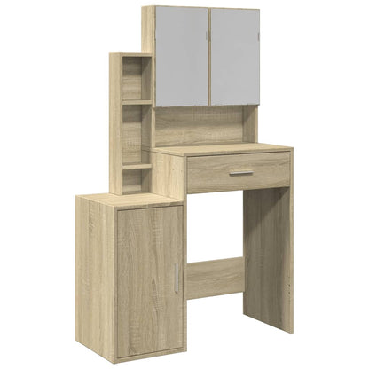 Dressing Table with Cabinet Sonoma Oak 80x35x132 cm