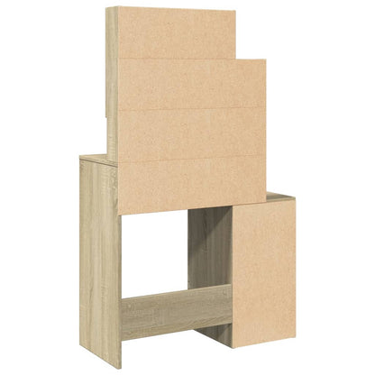 Dressing Table with Cabinet Sonoma Oak 80x35x132 cm
