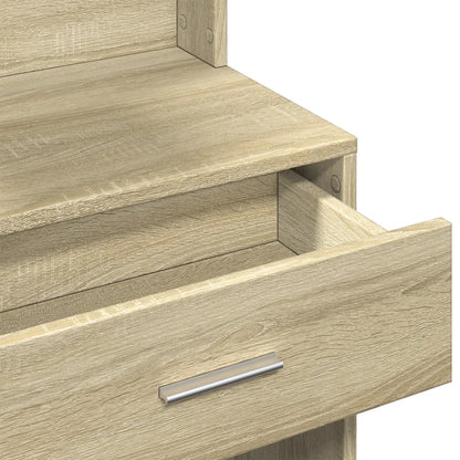 Dressing Table with Cabinet Sonoma Oak 80x35x132 cm