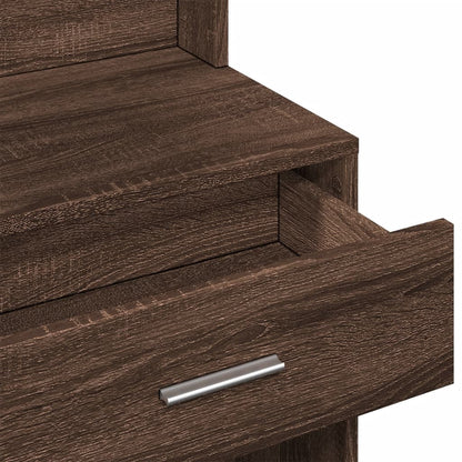 Dressing Table with Cabinet Brown Oak 80x35x132 cm