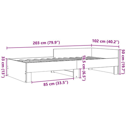 Bed Frame without Mattress Smoked Oak 100x200 cm Engineered Wood