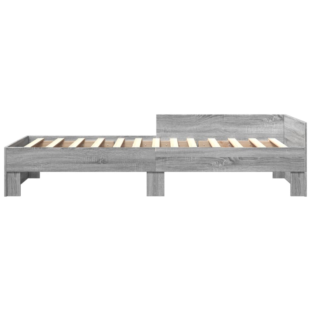 Bed Frame without Mattress Grey Sonoma 100x200 cm Engineered Wood