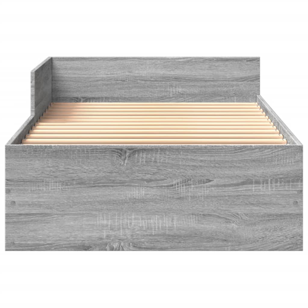 Bed Frame without Mattress Grey Sonoma 100x200 cm Engineered Wood