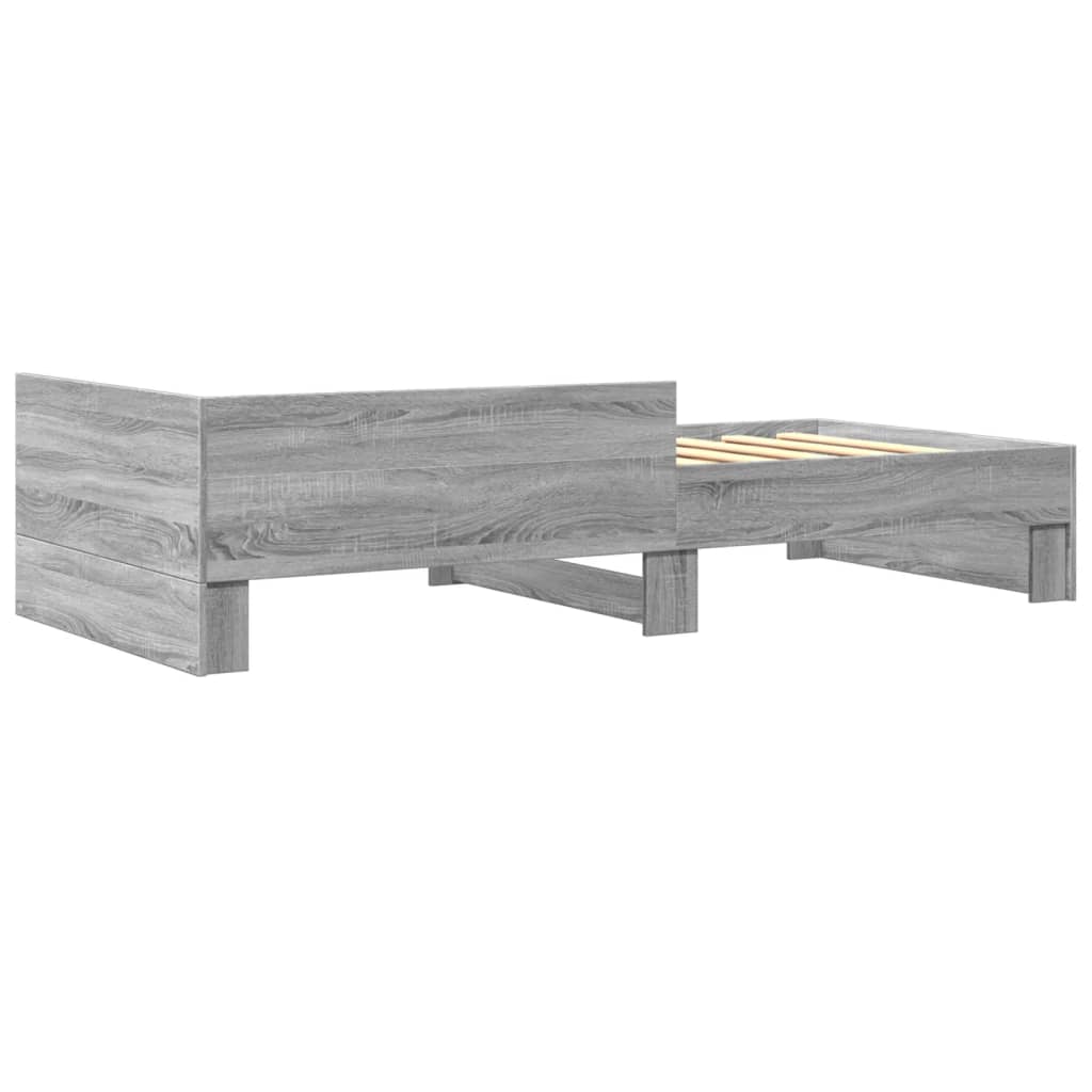 Bed Frame without Mattress Grey Sonoma 100x200 cm Engineered Wood