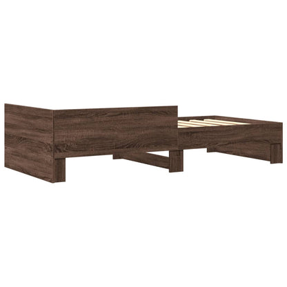 Bed Frame without Mattress Brown Oak 100x200 cm Engineered Wood