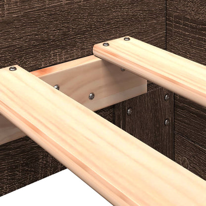 Bed Frame without Mattress Brown Oak 90x190 cm Single Engineered Wood