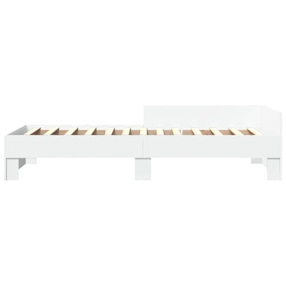 Bed Frame without Mattress White 75x190 cm Small Single Engineered Wood