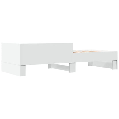 Bed Frame without Mattress White 75x190 cm Small Single Engineered Wood
