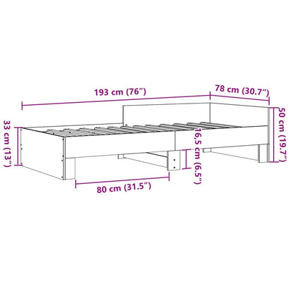 Bed Frame without Mattress White 75x190 cm Small Single Engineered Wood