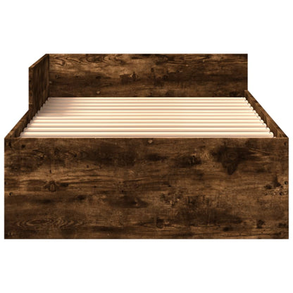Bed Frame without Mattress Smoked Oak 75x190 cm Small Single Engineered Wood