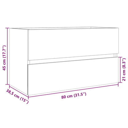 Sink Cabinet Sonoma Oak 80x38.5x45 cm Engineered Wood