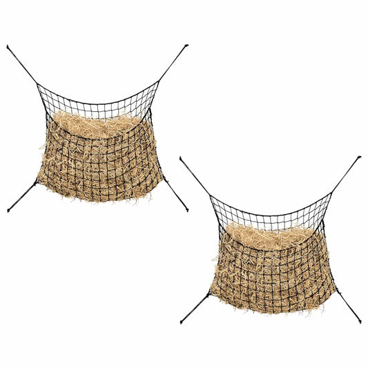 Hay Nets 2 pcs Rectangular Black 200x120 cm PP