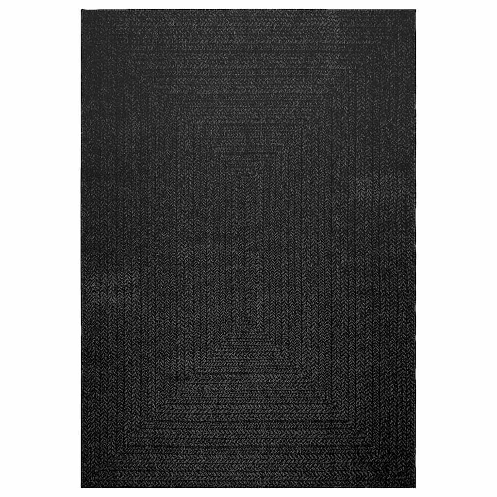 Rug ZIZUR Anthracite 160x230 cm Jute Look Indoor and Outdoor