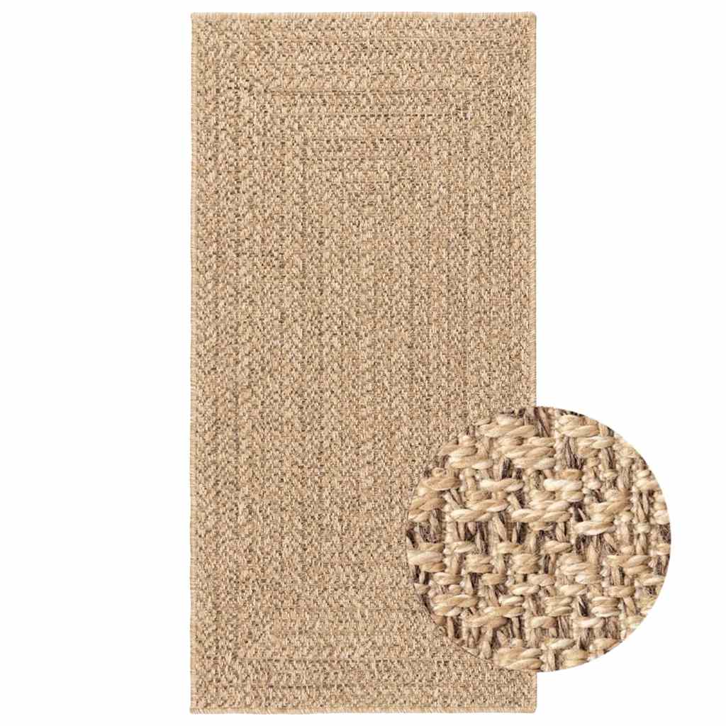 Rug ZIZUR Beige 60x110 cm Jute Look Indoor and Outdoor