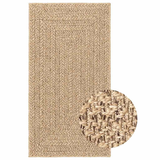 Rug ZIZUR Beige 80x150 cm Jute Look Indoor and Outdoor