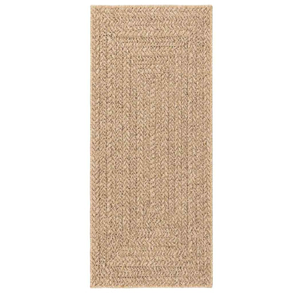 Rug ZIZUR Beige 80x200 cm Jute Look Indoor and Outdoor