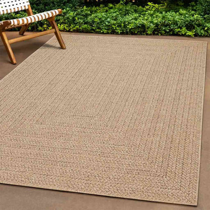 Rug ZIZUR Beige 80x250 cm Jute Look Indoor and Outdoor