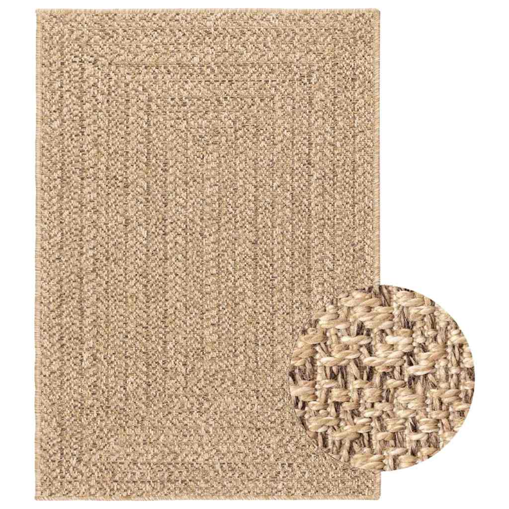Rug ZIZUR Beige 120x170 cm Jute Look Indoor and Outdoor