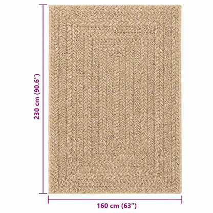 Rug ZIZUR Beige 120x170 cm Jute Look Indoor and Outdoor