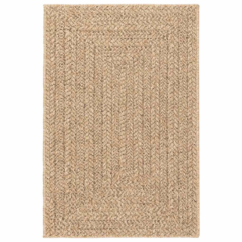 Rug ZIZUR Beige 140x200 cm Jute Look Indoor and Outdoor