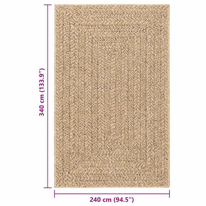 Rug ZIZUR Beige 160x230 cm Jute Look Indoor and Outdoor
