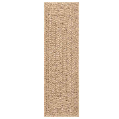 Rug ZIZUR Beige 200x200 cm Jute Look Indoor and Outdoor
