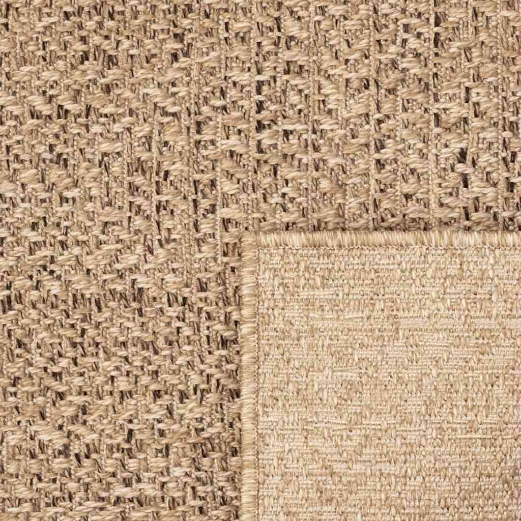 Rug ZIZUR Beige 200x200 cm Jute Look Indoor and Outdoor