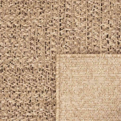 Rug ZIZUR Beige 200x200 cm Jute Look Indoor and Outdoor
