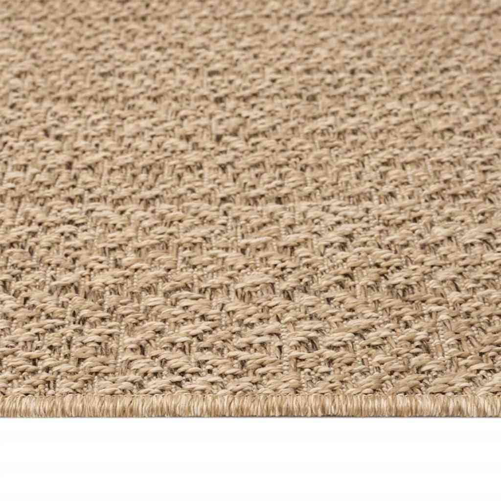 Rug ZIZUR Beige 200x200 cm Jute Look Indoor and Outdoor