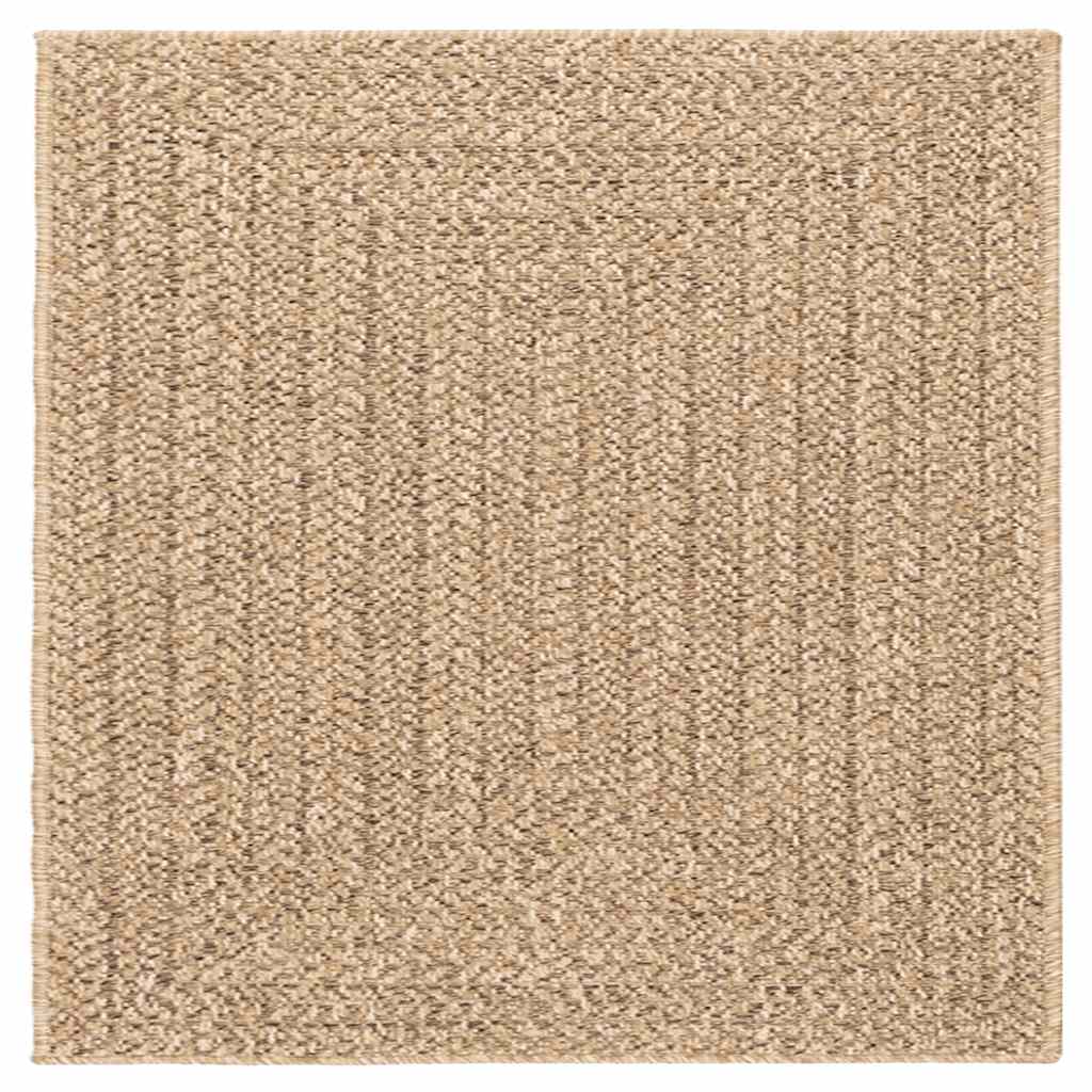 Rug ZIZUR Beige 240x240 cm Jute Look Indoor and Outdoor