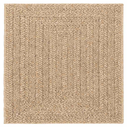 Rug ZIZUR Beige 240x240 cm Jute Look Indoor and Outdoor