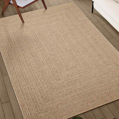 Rug ZIZUR Beige 240x340 cm Jute Look Indoor and Outdoor