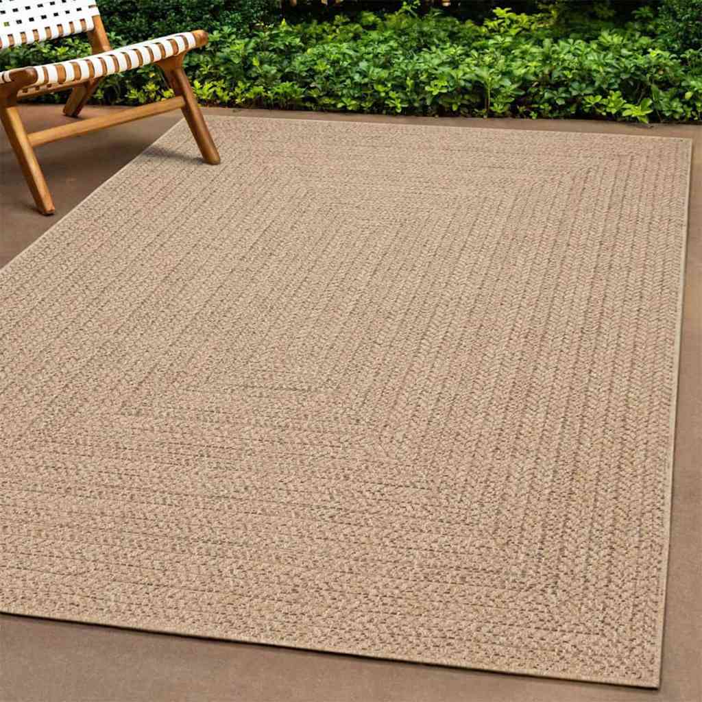 Rug ZIZUR Beige 240x340 cm Jute Look Indoor and Outdoor