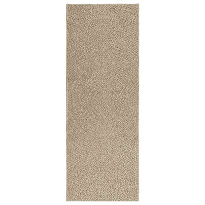 Rug ZIZUR Beige 80x200 cm Jute Look Indoor and Outdoor