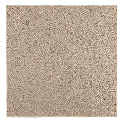 Rug ZIZUR Beige 120x120 cm Jute Look Indoor and Outdoor