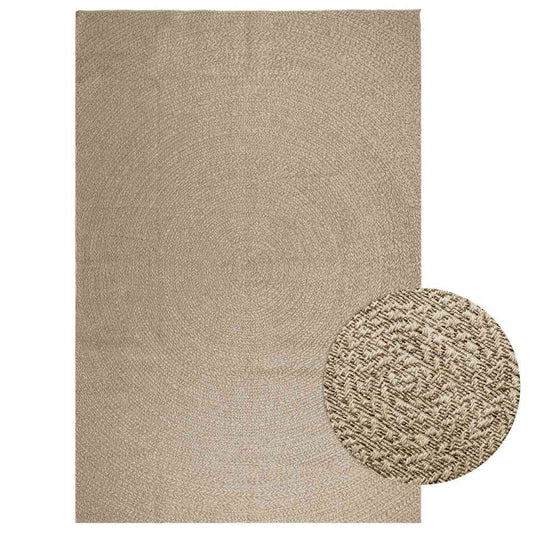 Rug ZIZUR Beige 240x340 cm Jute Look Indoor and Outdoor
