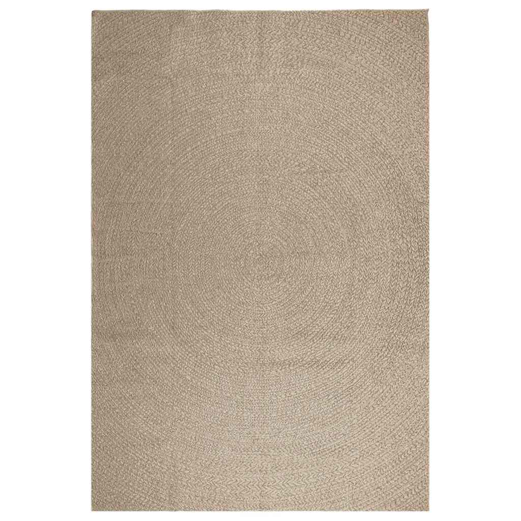 Rug ZIZUR Beige 240x340 cm Jute Look Indoor and Outdoor