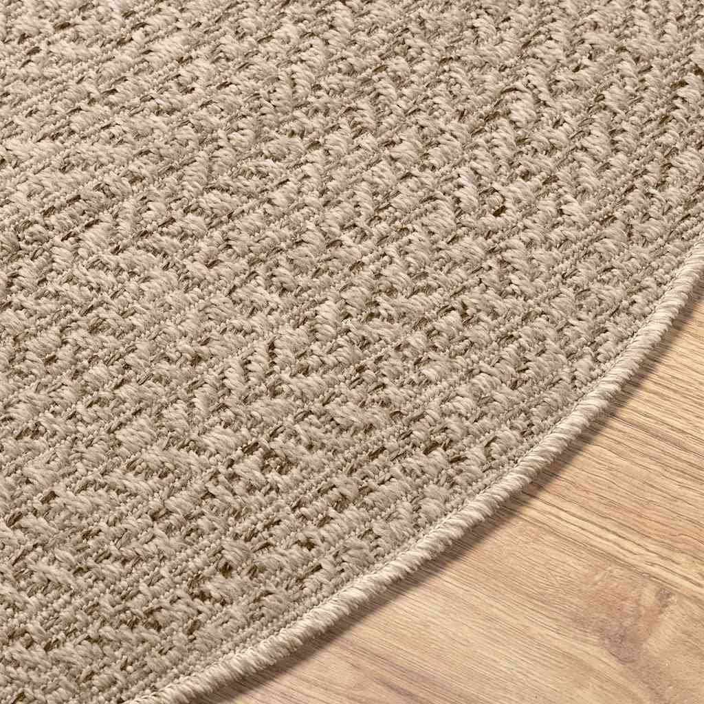 Rug ZIZUR Beige Ø 120 cm Jute Look Indoor and Outdoor