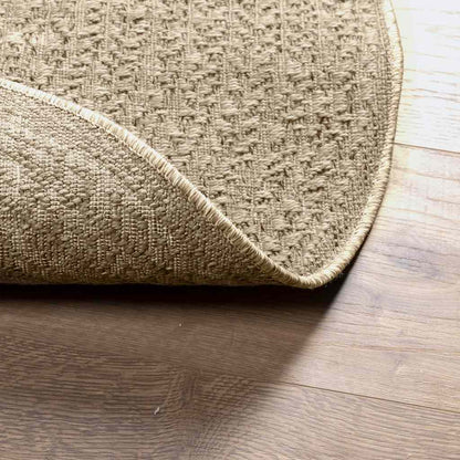 Rug ZIZUR Beige Ø 120 cm Jute Look Indoor and Outdoor